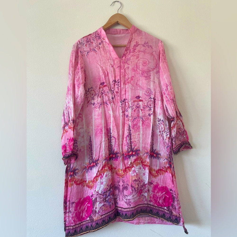 Pink silk salwar kameez